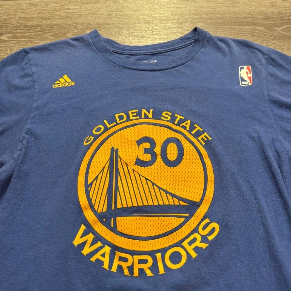 Adidas Stephen Curry Golden State Warriors Shirt Adult Medium Blue Logo Tee‎